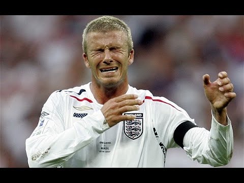 Beckham showing the emotional side of the game