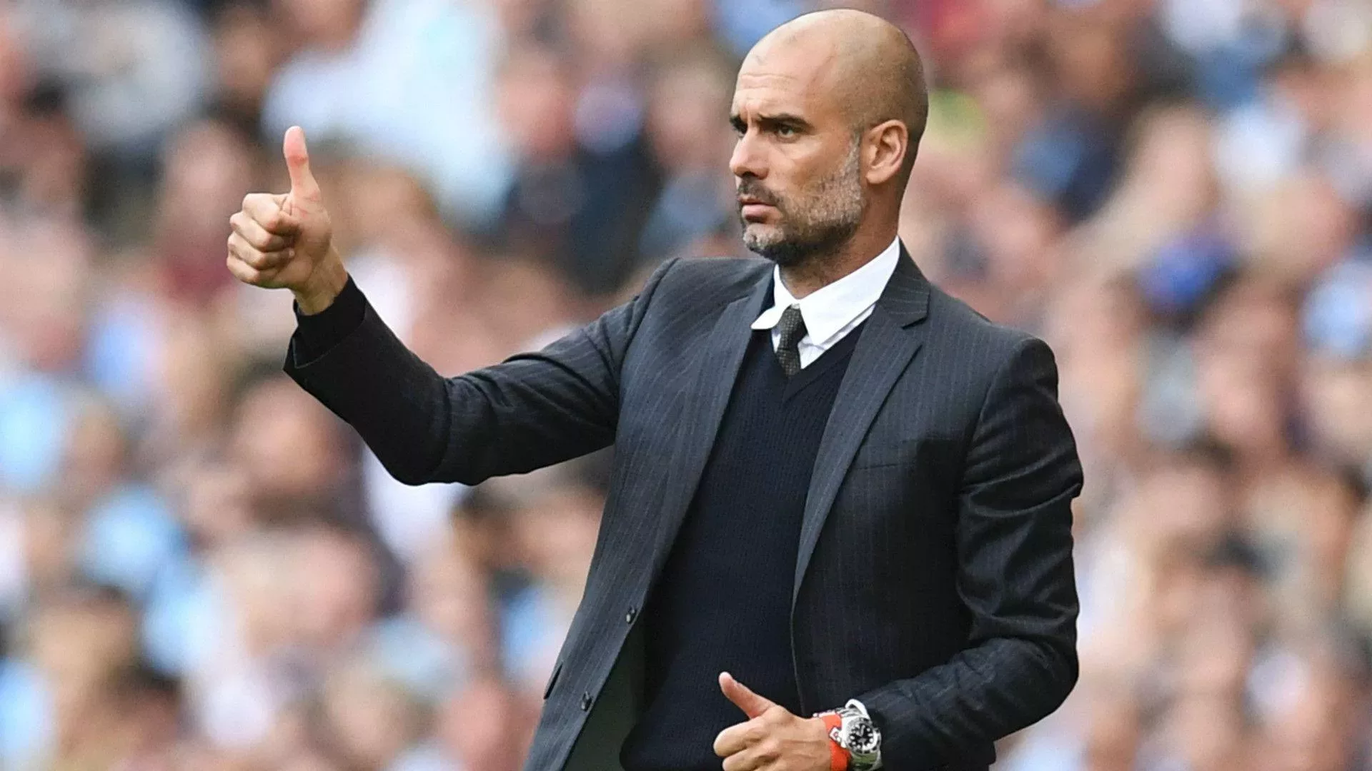 Pep Guardiola Thumbs Up