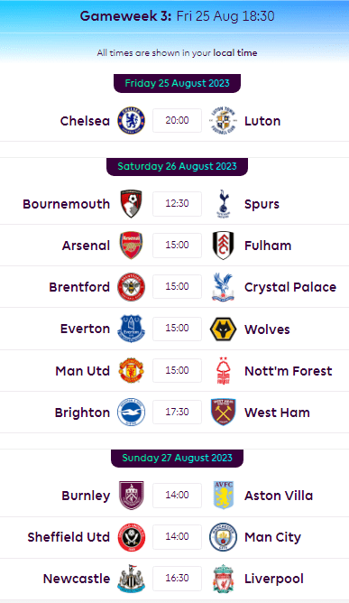 FPL Gameweek 3 Preview - Be Prepared for the First Fixture Swing 2 Premier League Gameweek 3 Fixtures. (25-27th August)