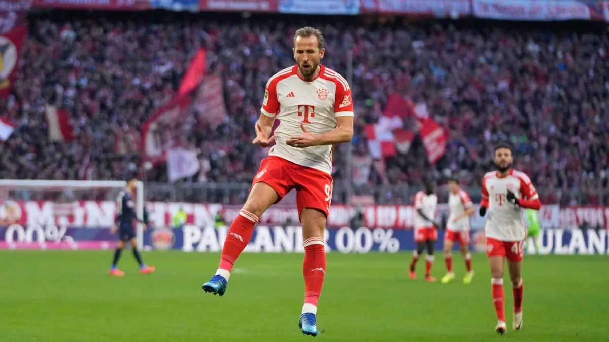 Harry Kane, Bayern Munich striker celebrating a goal