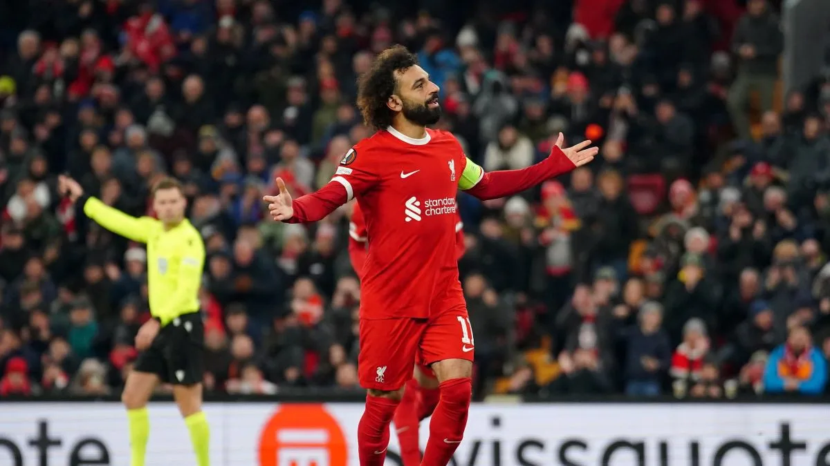 Mo Salah celebrating a goal