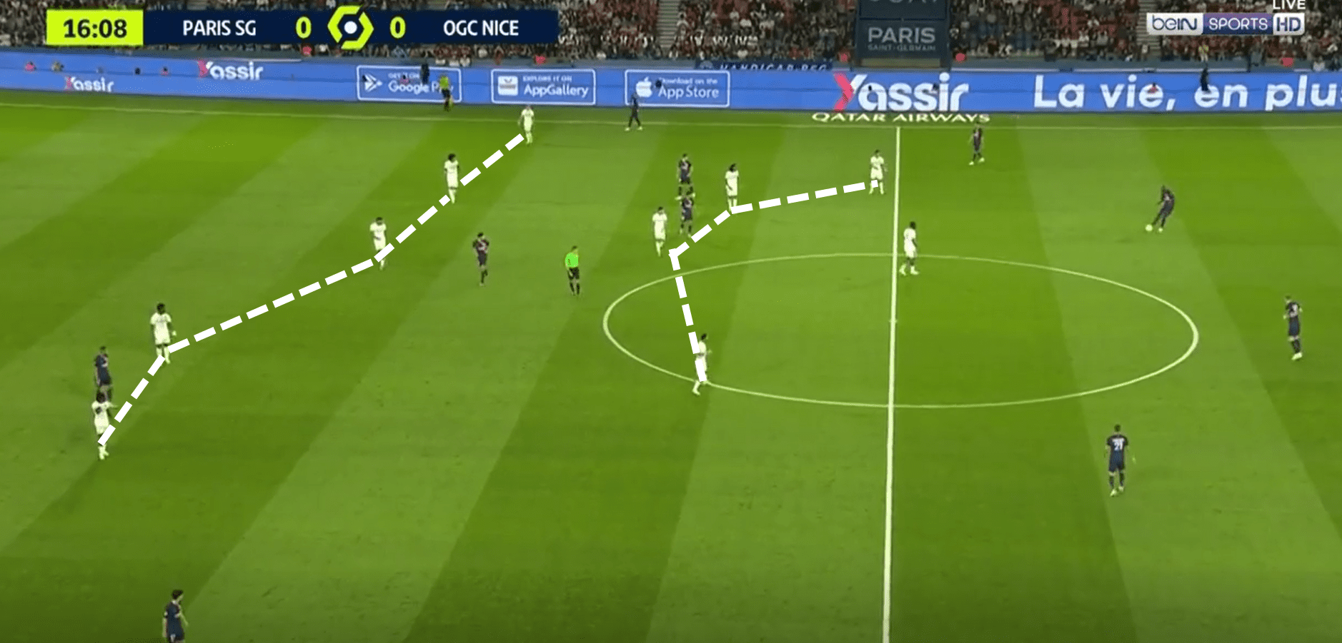 Nice defensive shape vs PSG