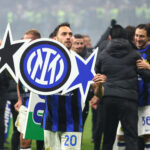 Calhanoglu with Inter two star tifo