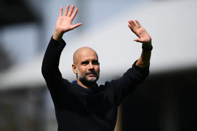 Pep Guardiola against Fulham