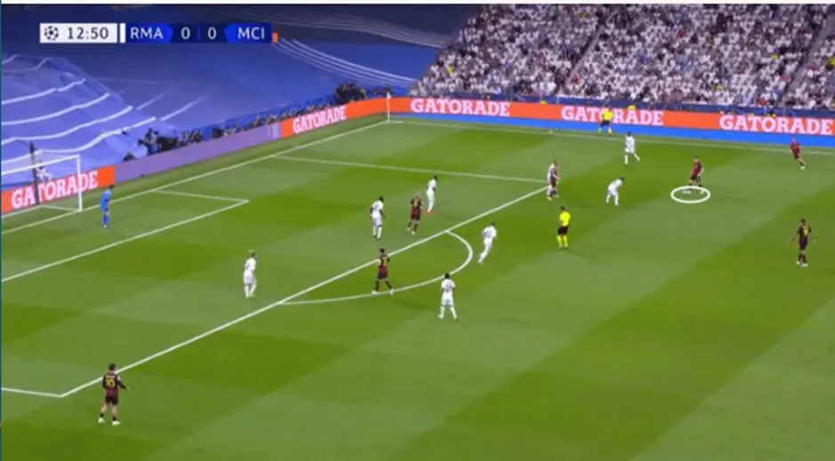 Pep Guardiola: The Concept of Adaptability & Ingenuity 24 Due to Real Madrid's man-marking system, Stones had space to get the ball as a CB isn't usually marked in possession.