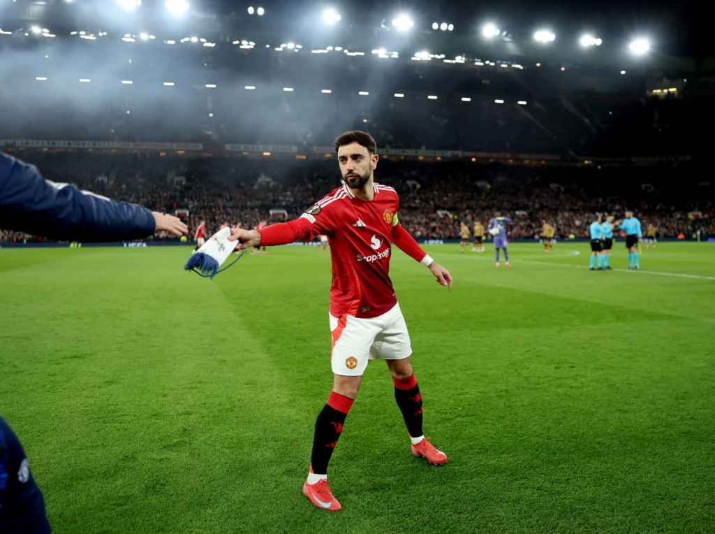 Bruno Fernandes, Captain, Leader, Legend 4 manchester united v real sociedad de futbol uefa europa league 2024 25 round of 16 second leg