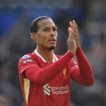 Virgil van Dijk applauding away fans against Leicester City in 2024/25 season
