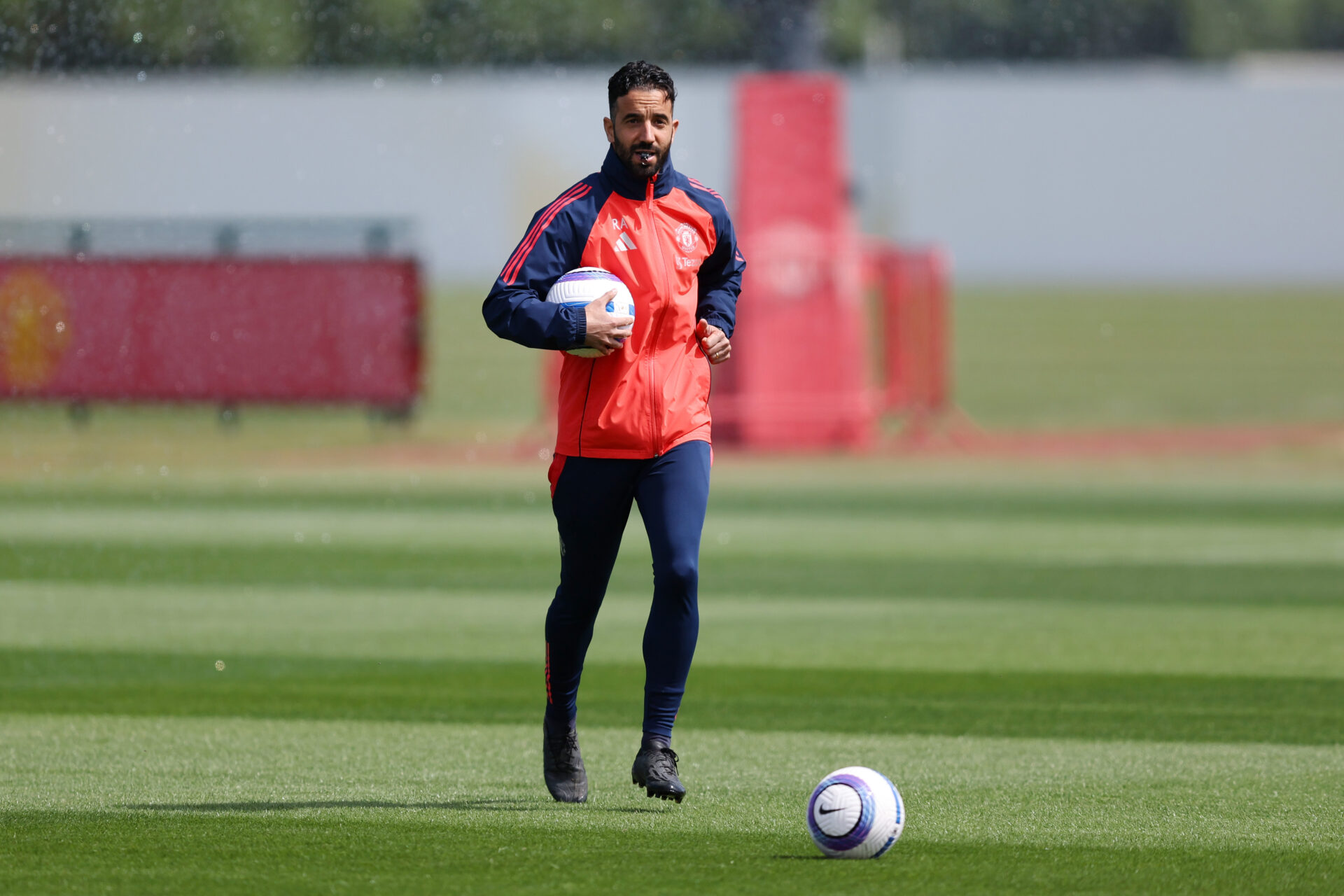 Ruben Amorim on the Manchester United training ground