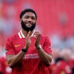 Joe Gomez clapping the Kop end at Anfield