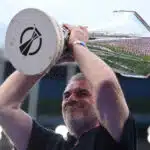 Ange Postecoglou with the Europa League