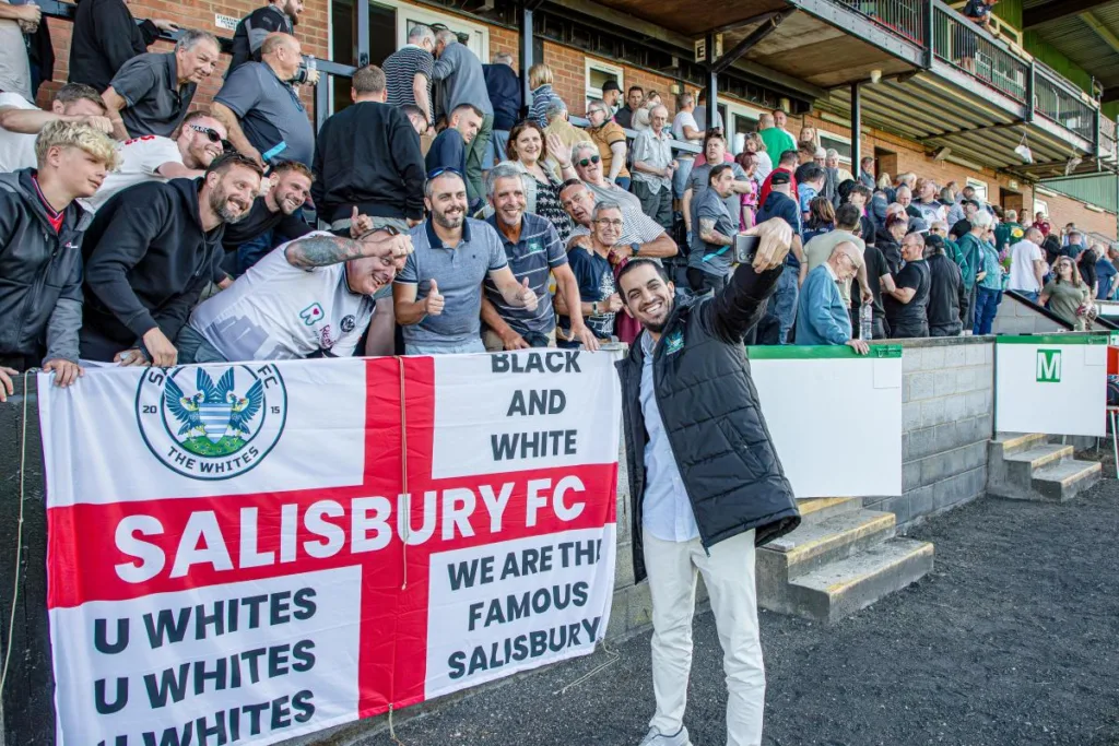 Ali Alhamad with Salisbury FC Fans